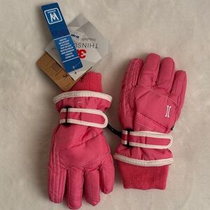 Igloos Bright Pink Kids Gloves with Cream Accents